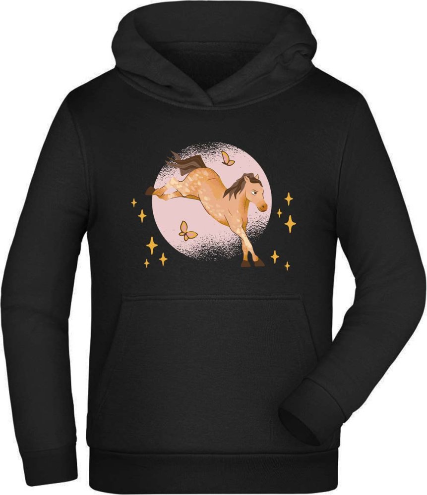 Horse Hoodie Kids Hooded Sweater - Horse with Stars and Butterflies i157